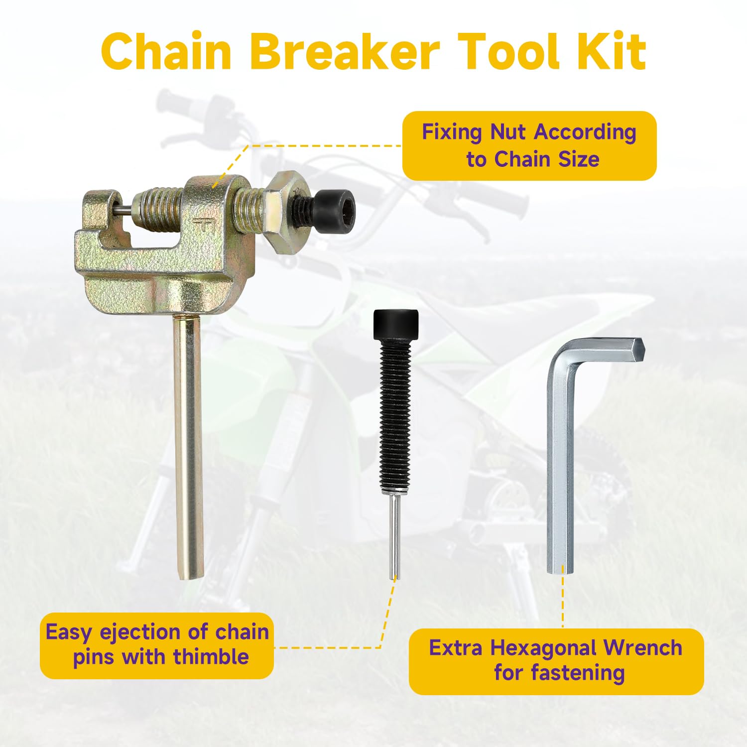 HIAORS 25H Drive Chain 132 Link Compatible with Razor MX650 MX500 SX500 SX650 Mcgrath Electric Dirt Bike Minimoto Motocross XRF500 Mini Rocket Scooter Heavy Duty Parts with Chain Breaker - Image 9