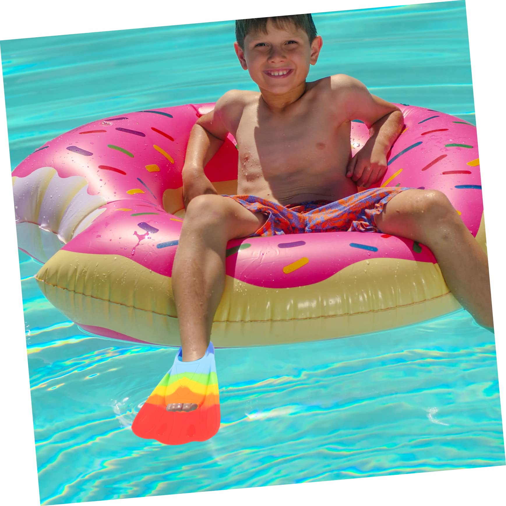 Fins de Natation Garçon Fille Silicone Flexible Légères pour Entraînement Confortable pour Snorkeling Natation