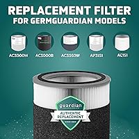 Vista 3 de Filtro GermGuardian V Smoke Clear HEPA, Filtro Genuino de Purificador de Aire de Reemplazo, Elimina el 99.97% de los Contaminantes, Humo