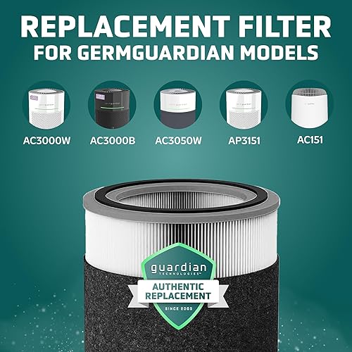 Miniatura 3 de GermGuardian Filtro V Smoke Clear HEPA - Filtro de repuesto para purificador de aire, elimina el 99.97% de contaminantes, humo de incendios
