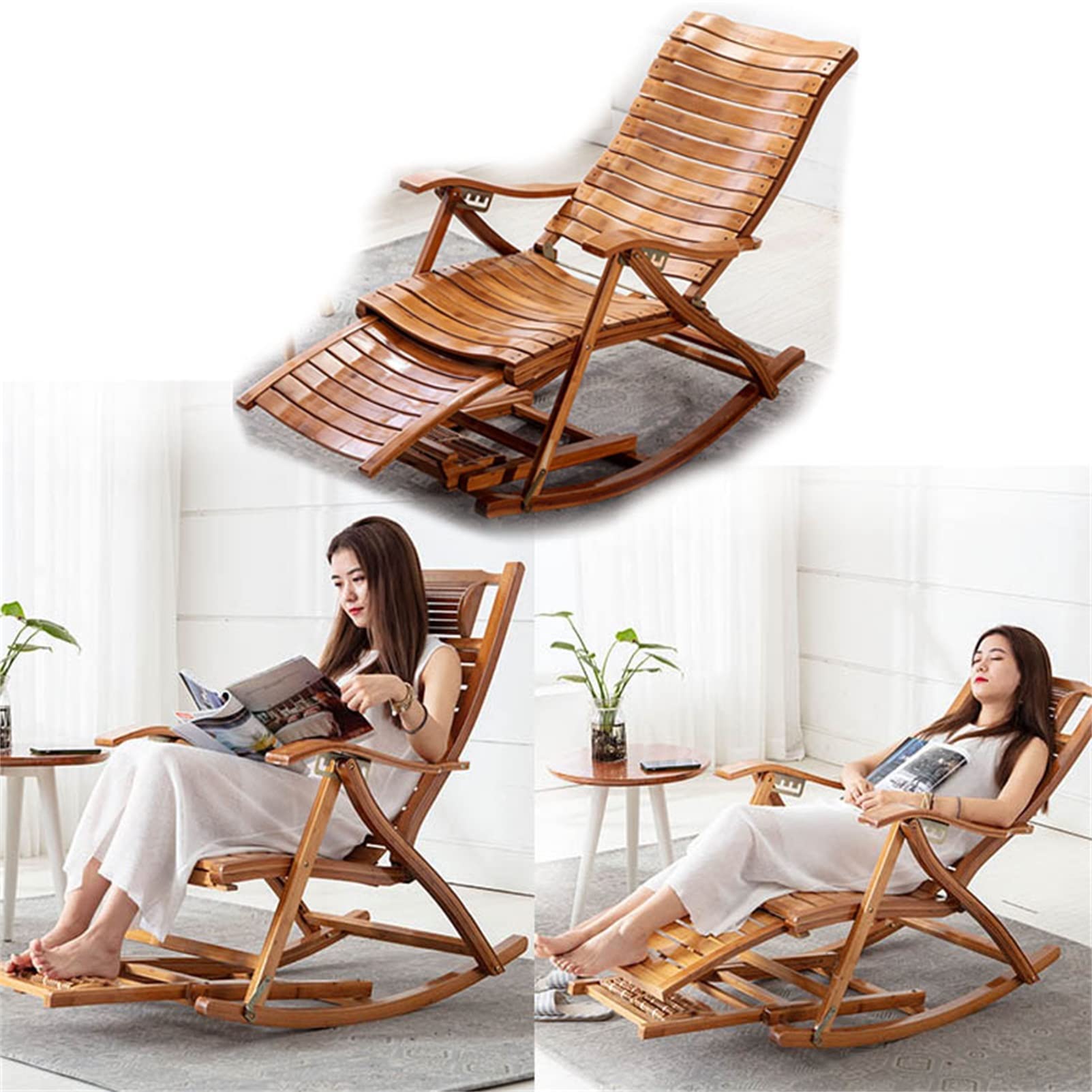 Amazon｜無重力チェア ゼロ重力の椅子、竹の折りたたみラウンジ
