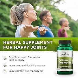 Swanson Double Strength Boswellia-Herbal Supplement Promoting Joint Support-Ayurvedic Herb for Joint Flexibility & Mobility Support-Made w/ Boswellia Serrata Resin-(60 Capsules, 800mg Each) 3 Pack
