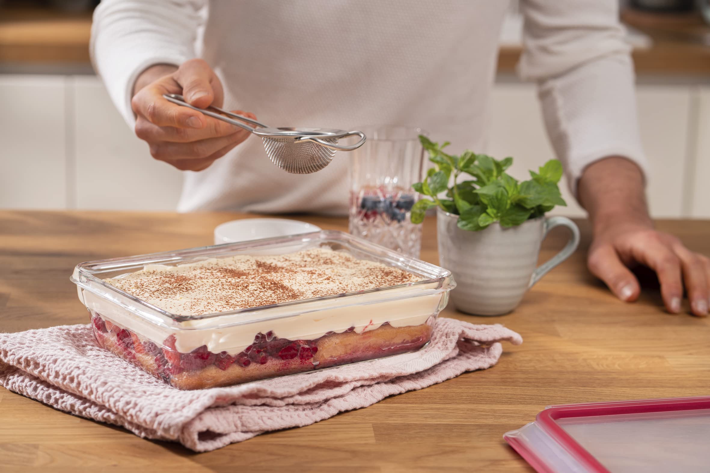 Tefal Masterseal Fresh Boîte alimentaire rectangulaire 3 L en verre, Transparent, Conservation des aliments, Empilable, hermétique, Compatible four et congélateur N1041210