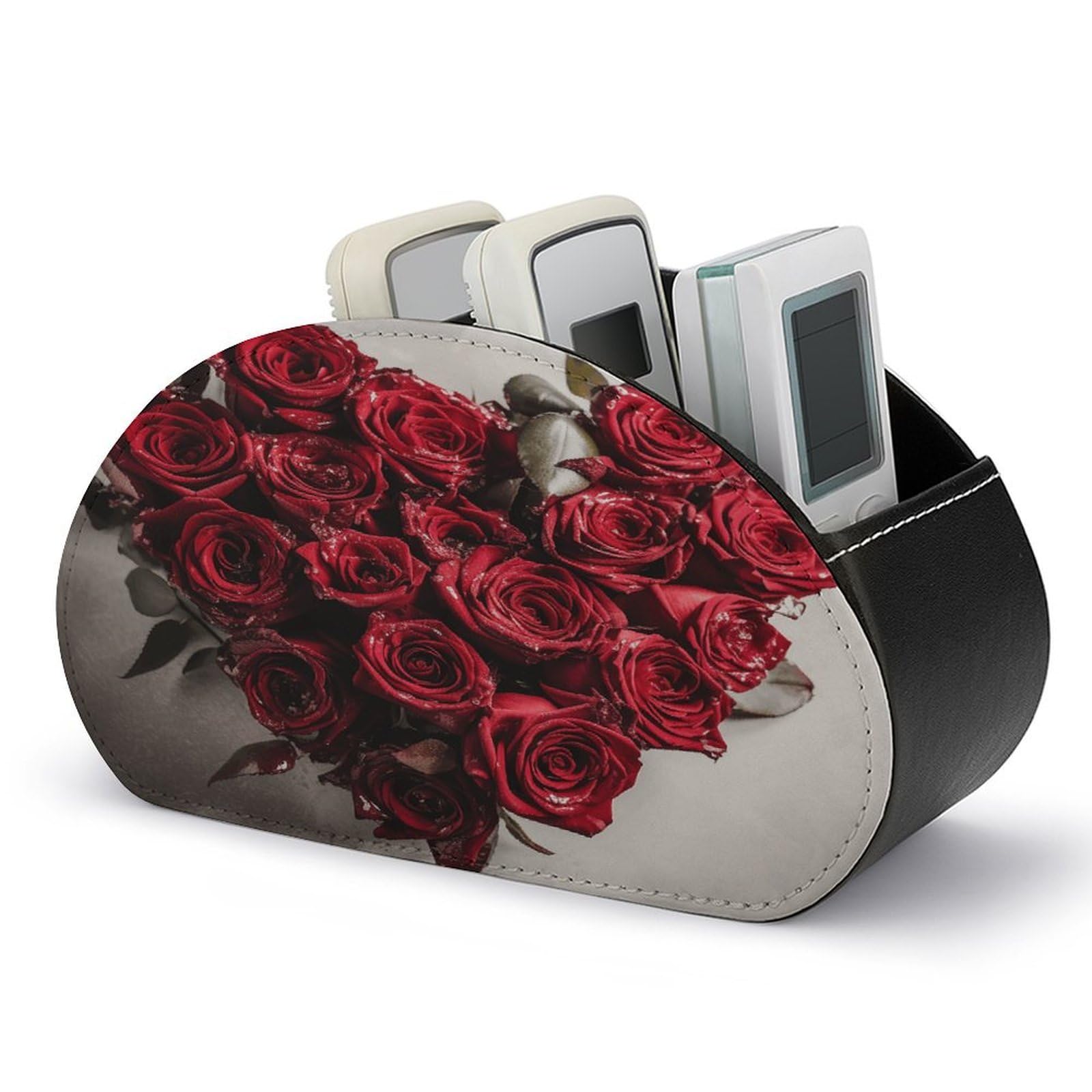 Btcowzrv Style Heart Shaped Rose Remote Control Holder With 5 Compartments