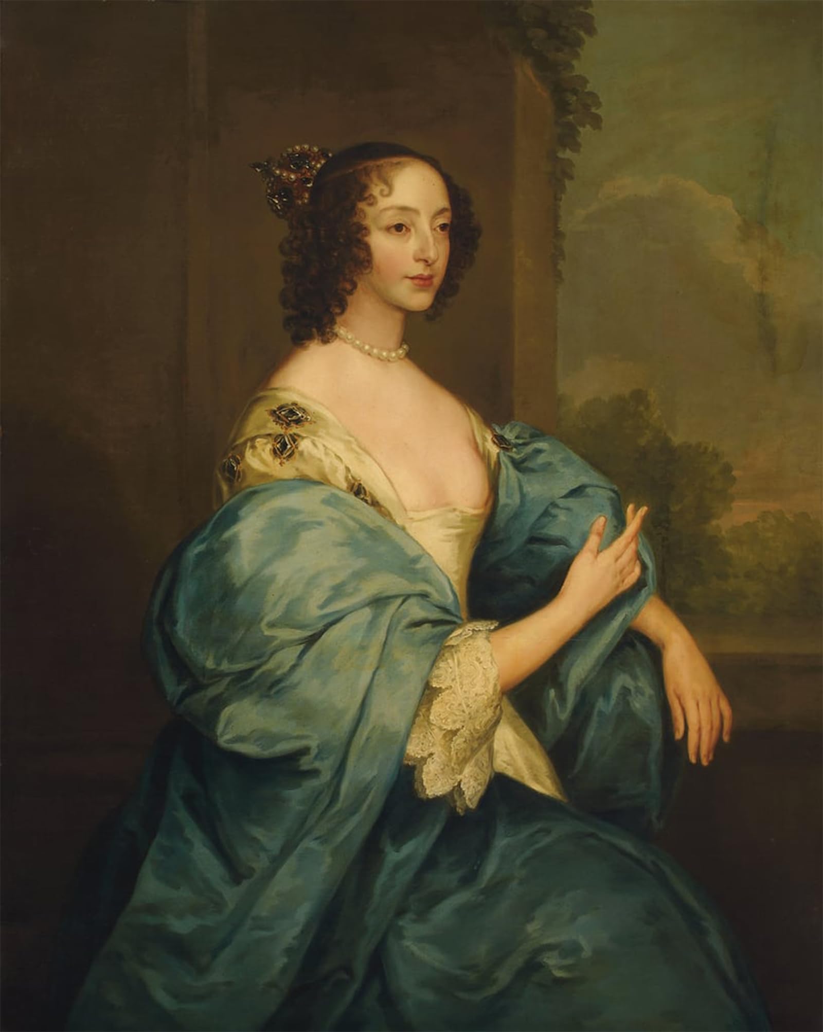 SERENDIPITP Aesthetic Poster Photo Wall Print Retro Picture Portrait of Queen Henrietta Maria by Van Dyck Modern Wall Artwork for Home Decor 60x90cm