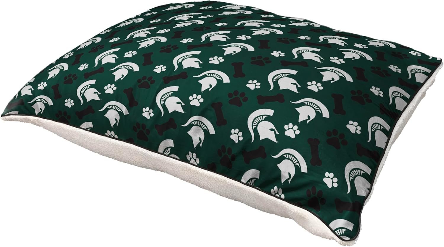 Pegasus Sports Officially Licensed NCAA Bones Repeat Sherpa Pet Bed