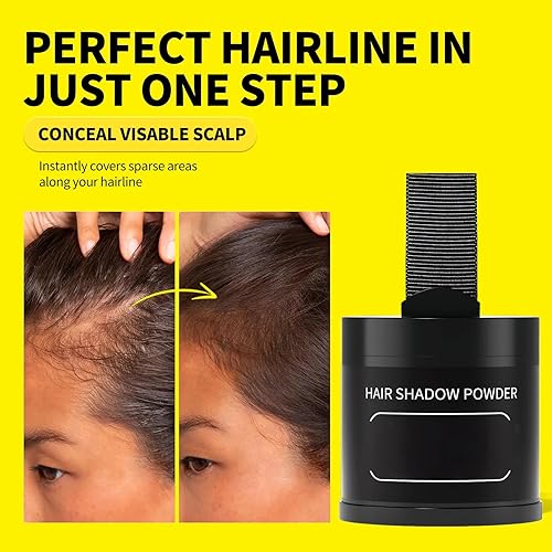 Miniatura 112 de gowwim Polvo de línea capilar (marrón oscuro) Tinte de raíz de cabello, color instantáneo, cubierta de sombra de cabello gris, retoque de cabello