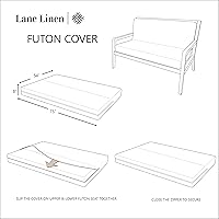 Vista 7 de LANE LINEN Fundas de futón tamaño completo, fundas deslizables 100% algodón, funda de colchón tamaño completo para sofá cama futón, funda de sofá
