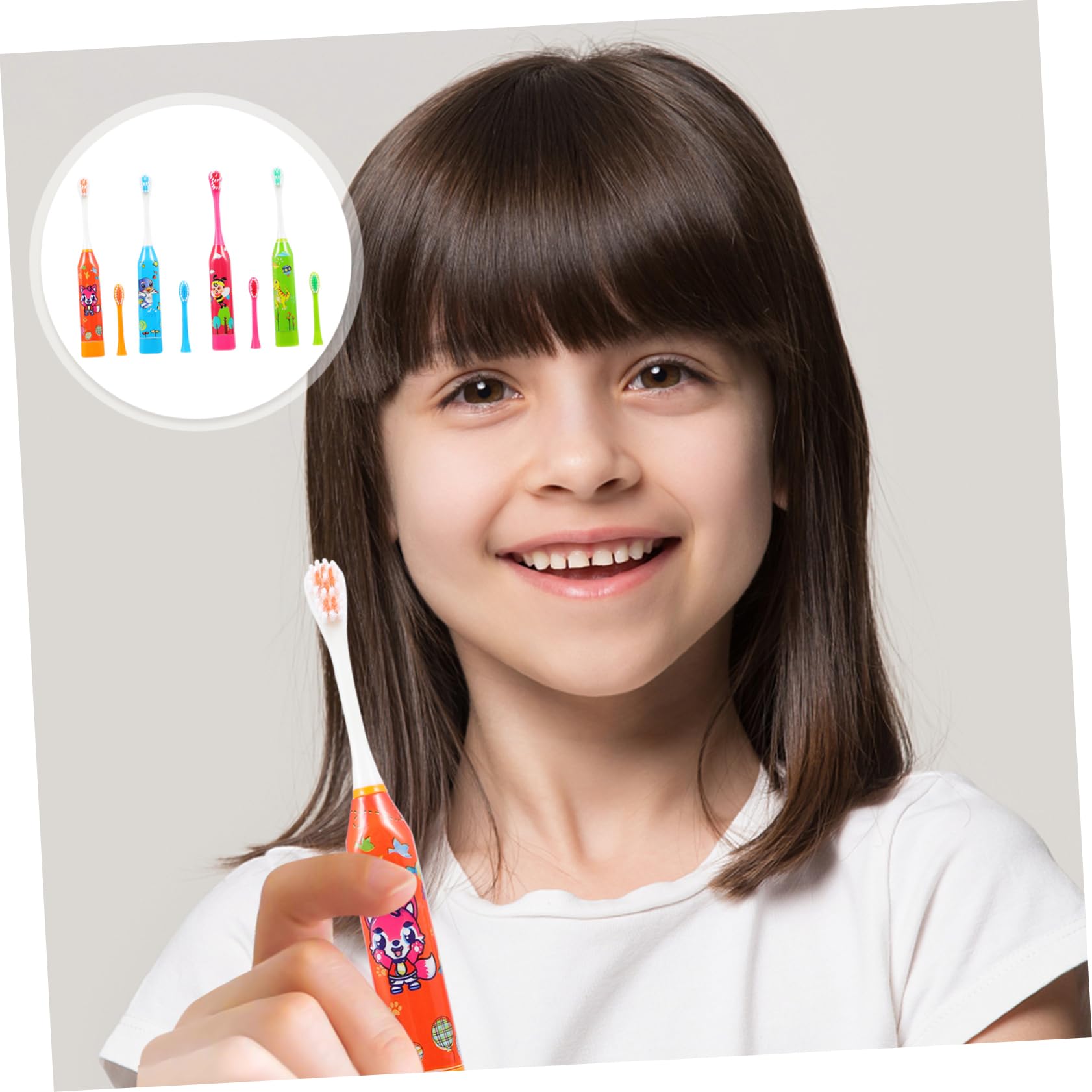 minkissy 8 Pz Spazzolino Automatico Detergente Per La Casa Spazzolino Usb Per Neonati Da Denti Ad Sonore Orale Pulitore Elettrico Batteria a Secco Impermeabile Bambino Abs
