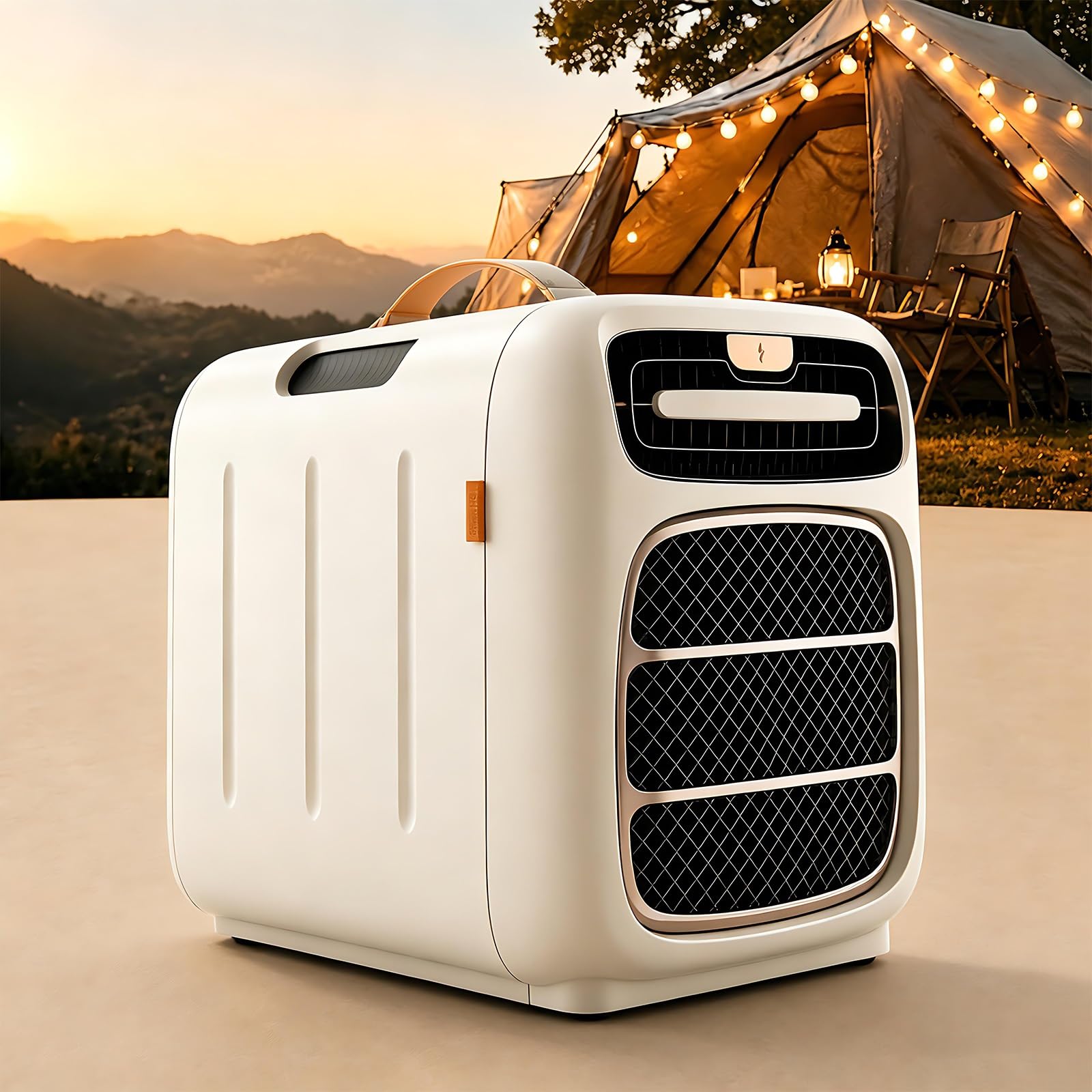 Qitujour One Color Portable Camping Air Conditioner 4800 Btu, 110V 420W Low Power Ac For Tent, Rv, Truck & Van, 12H Timer, Remote Control, Quiet Cooling