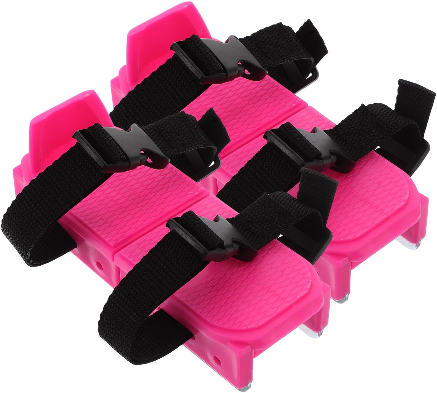 SHOWERORO Adjustable Mini Ski Skates for Beginners with Stable Fit and Outdoor Versatility, Pink Ice Skating Shoes for Ice Rinks and Winter Sports, 1 Pair
