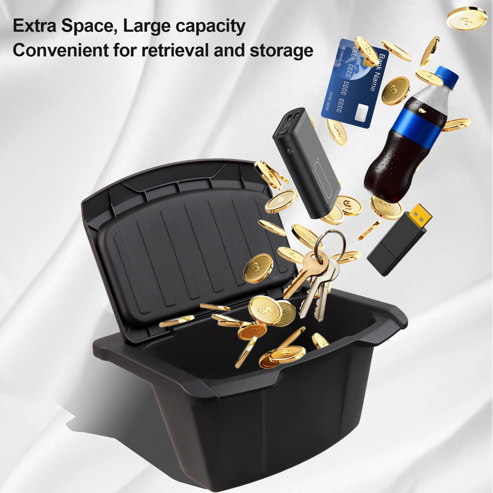 Caja de almacenamiento organizadora de consola trasera para Tesla Model Y Basurero 2025 2026 Modelo Y Juniper, accesorios debajo del asiento, cubo de basura con tapa antideslizante, asiento trasero