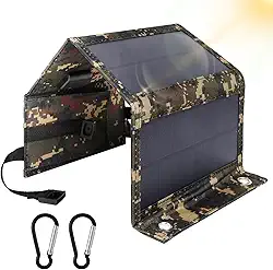 Carregador solar dobrável portátil de 5V 20W, painel de carregamento solar USB com saída, solar para ciclismo, caminhada, acampamento, viagem, fonte de alimentação durável e resistente a arranhões 1