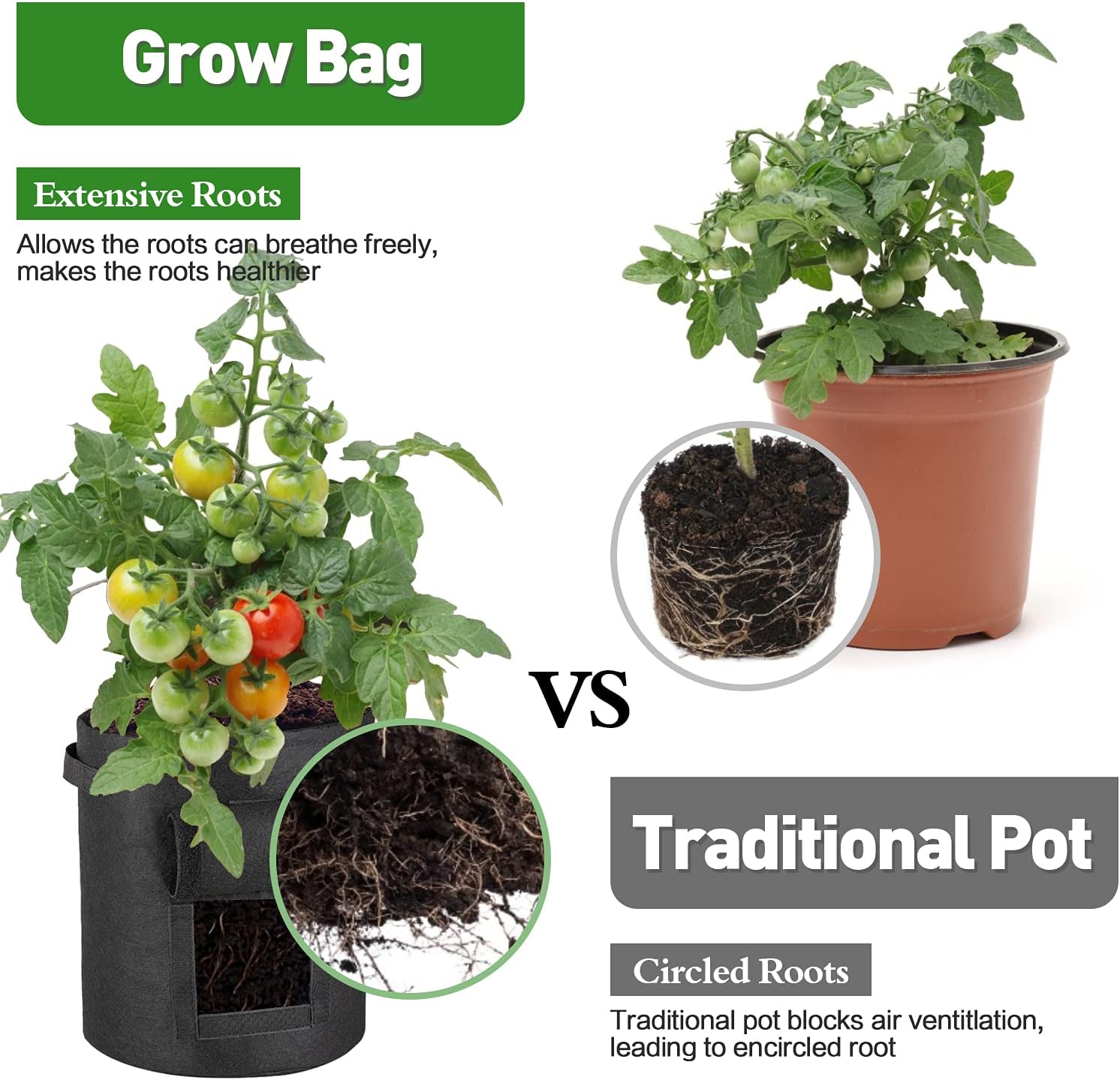 Dchant&Wiiiisen Potato Grow Bags 4Packs 10 Gallon Plant Grow Bags with Window Flap Breathable Planting and Two Handles Thickened Non-Woven Fabric Gardening Plant Containers for Vegetables & Flowers : Patio, Lawn & Garden