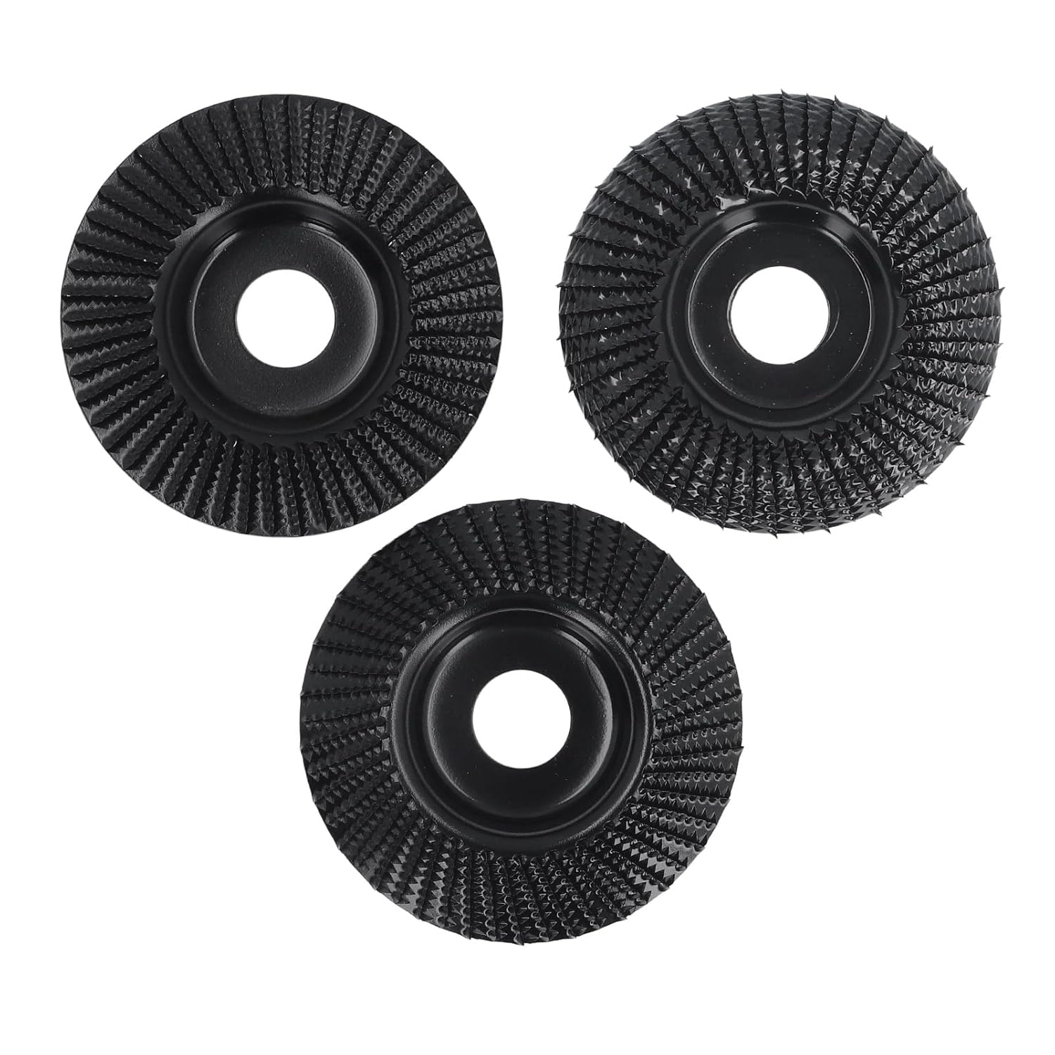 3PCS Angle Grinder Wood Carving Disc Set, 100mm Dia 22mm ID Grinding Wheel Shaping Disc for Wood Cutting, Compatible with All Standard 4in or 4 1/2in Angle Grinder