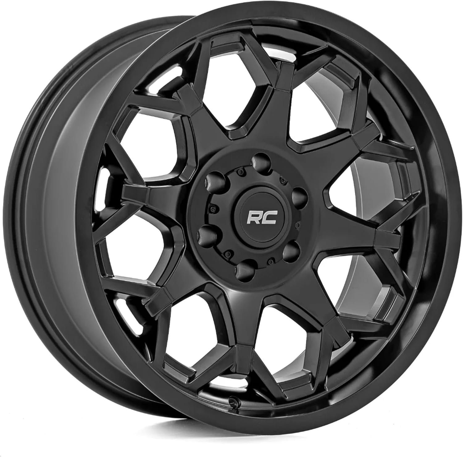 Rough Country 80 Series 20x9 Wheel - 6x135mm Bolt Pattern, 12mm Offset, One-Piece Aluminum, Semi-Gloss Black Off-Road Rim for Jeeps, Trucks, SUV