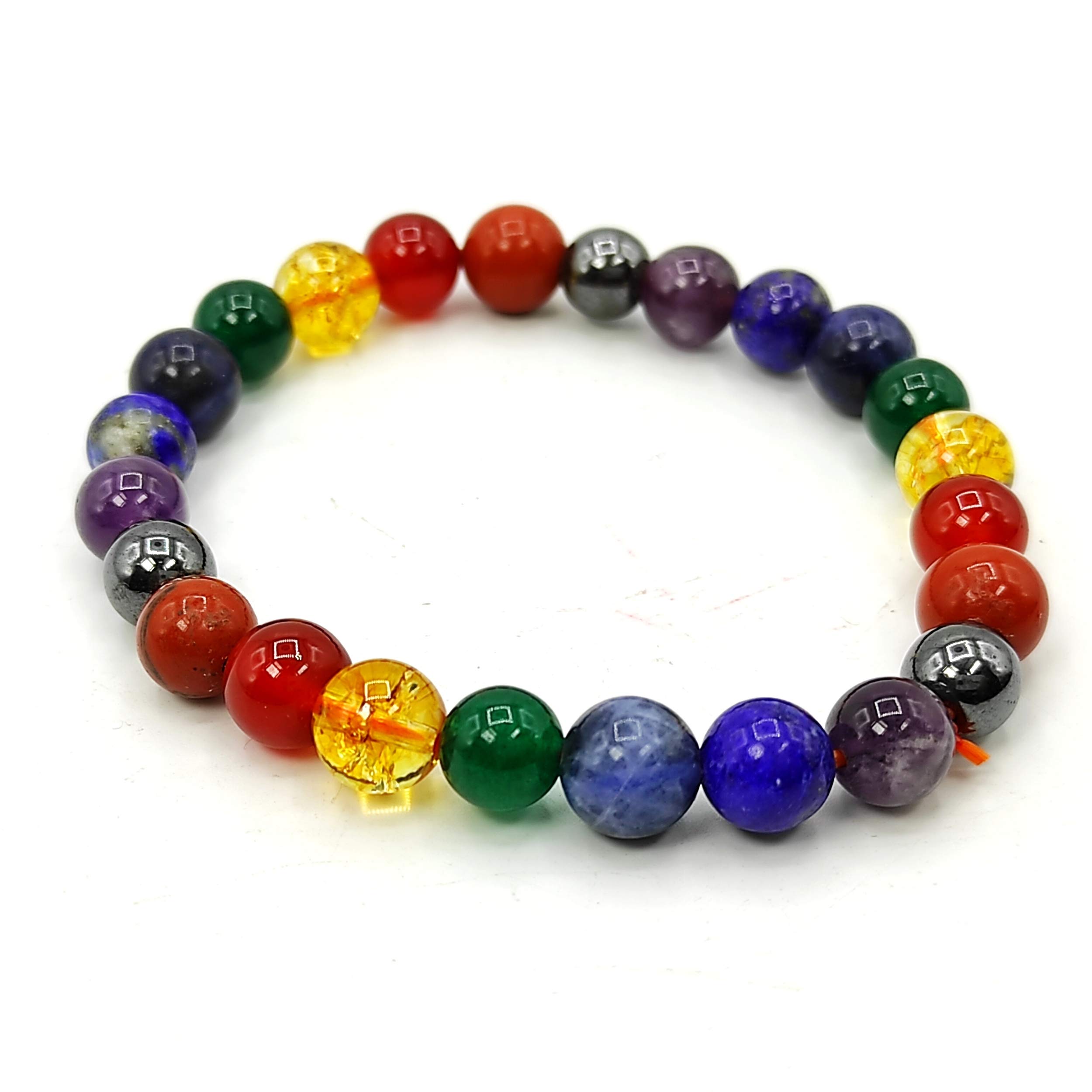 Plus Value 7 Chakra Stone Bracelet For Men & Women Reiki Healing Feng Shui Vastu Crystal Original Charged Activated Energized Beaded Bracelets (Beads Size 8mm) (B084LGJKH1) Amazon Price History, Amazon Price Tracker