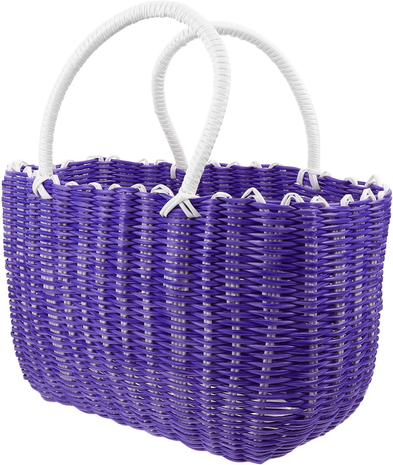 Plastic Storage Basket with Comfortable Handle Large Capacity and Breathable Mesh Design, Easy to Carry Organizer Basket for Kitchen, Bathroom, and Shopping Use
