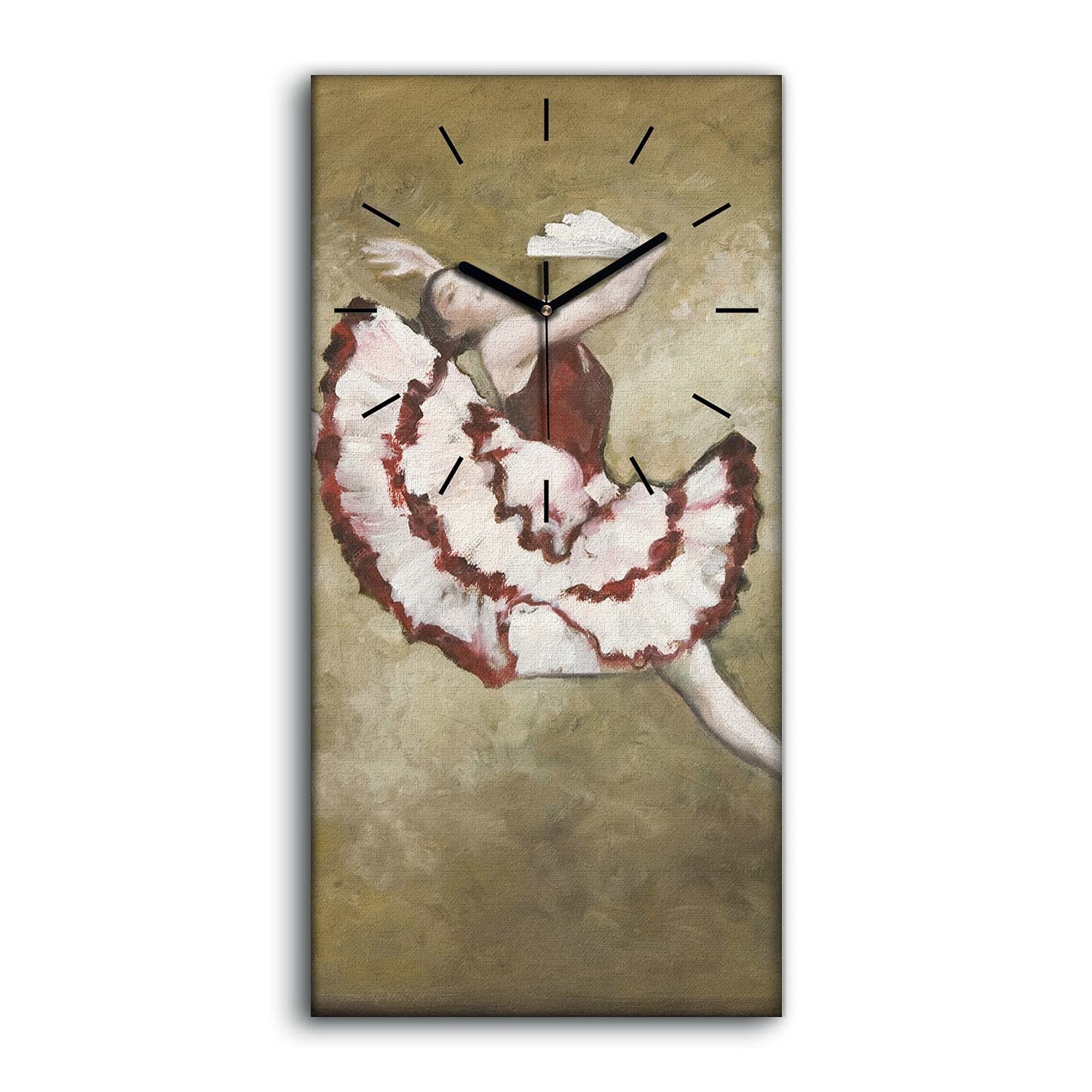 Horloge Murale Silencieuse Toile Fine Danseur de Flamenco pour Sommeil sans Bruit