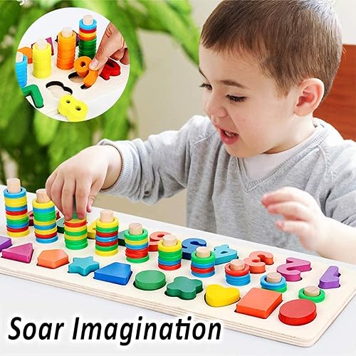 Miniatura 6 de CozyBomb Rompecabezas de madera Montessori para clasificar números para niños pequeños de 1 año juego de conteo de formas para niños de 3 4 y 5 años