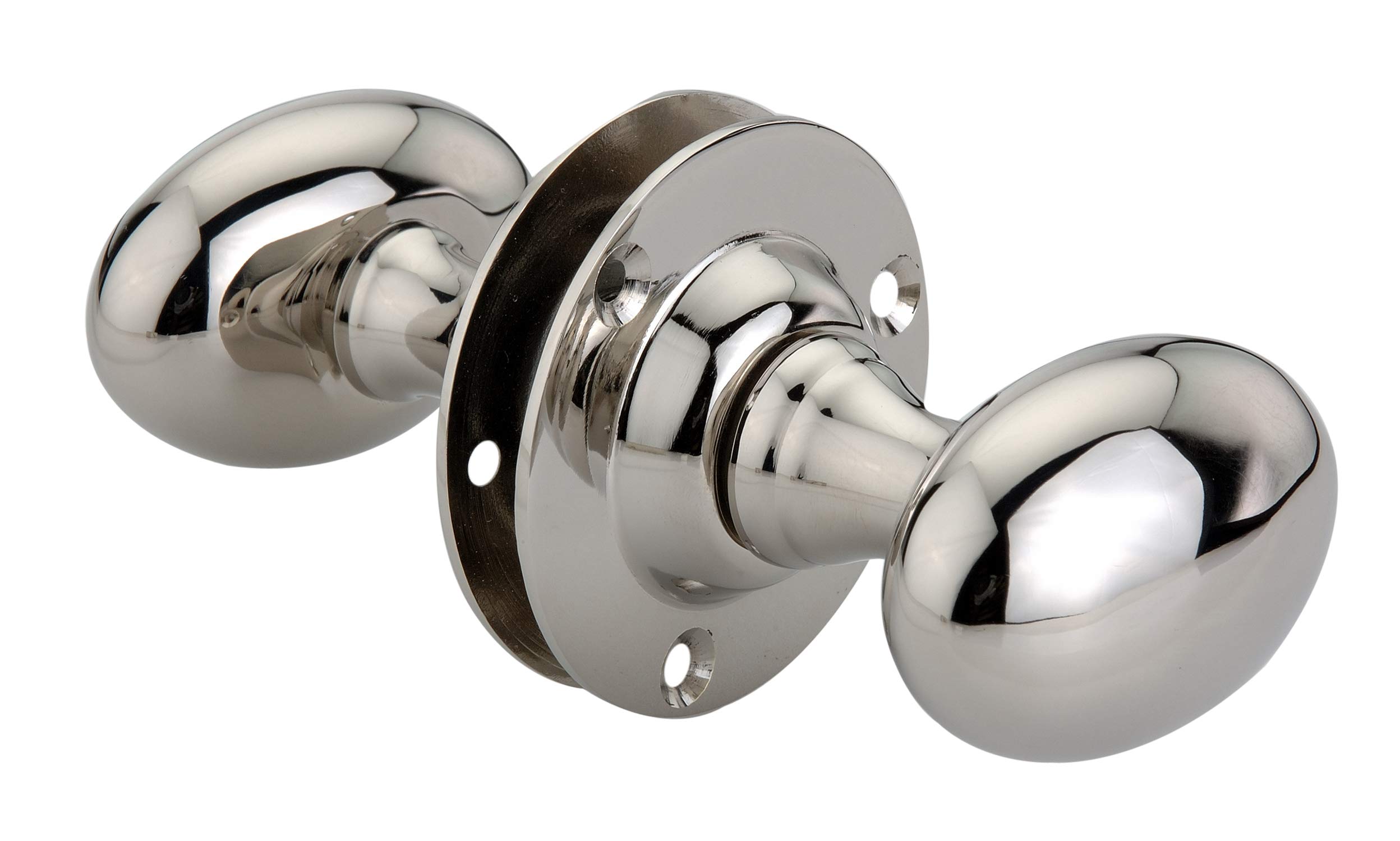 Infinity Decor Pair of Polished Nickel Oval Mortice Door Knob Latch Pull Handles Set 58mm - Image 4