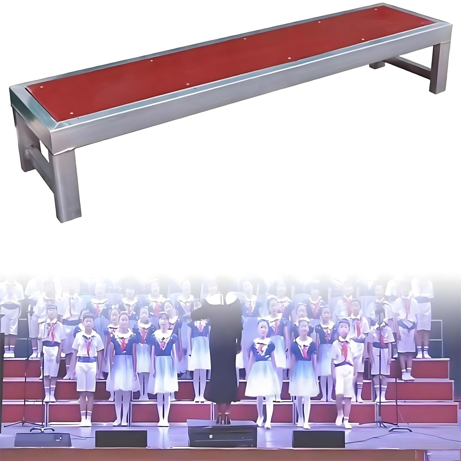 GUTYGIO Portable Choral Risers Choir Stairs Platform, Tiered Tread Steps,Choir Singing Steps Group Photo Podium Staircase Stand, Multi-Functional Tiered Lectern/Seating/Speaking Stand 1Tier