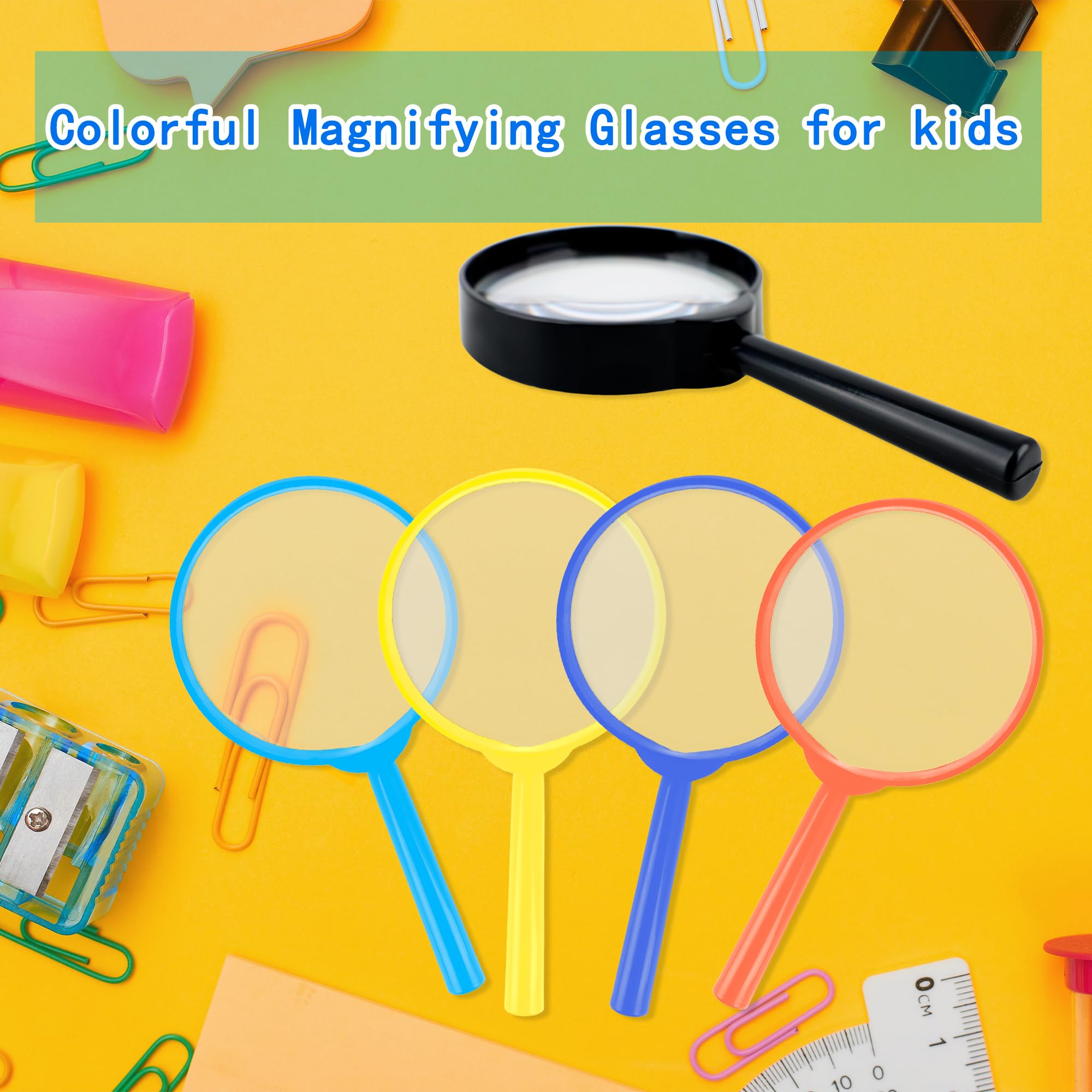 40 Pack Kids Mini Magnifying Glasses 5X Plastic Magnifier Colorful Hand Lens for Children Class Reading Outdoor Science Exploration Supplies - Image 3