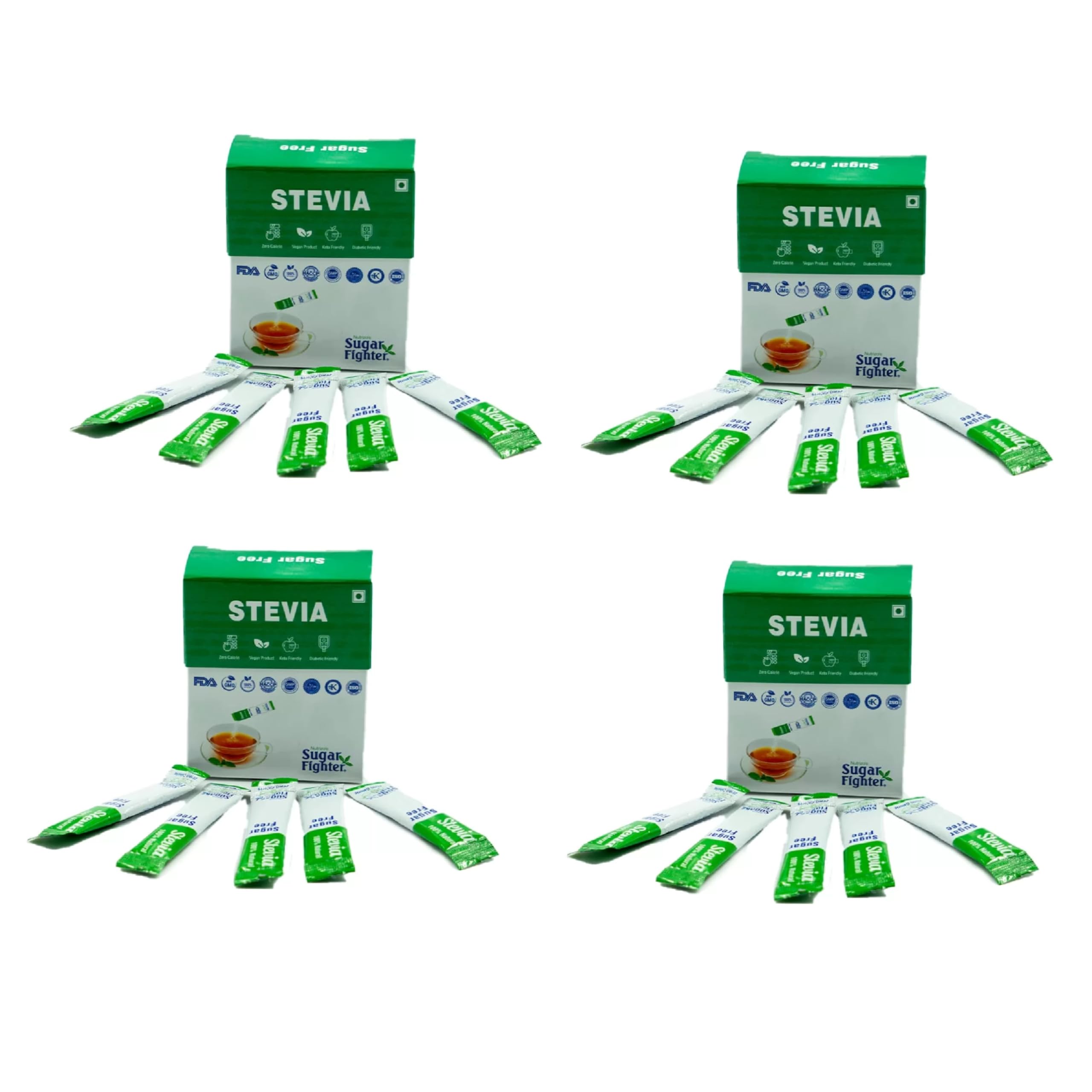 Ahuja Mart Sugar Free Sugar (50x4) 200 Sachets | 100% Plant-based Natural Sweetener | Sweet like Sugar but with Zero calories Sugar Sachets | Monk Fruit Sugar | Sugar Free Sachets