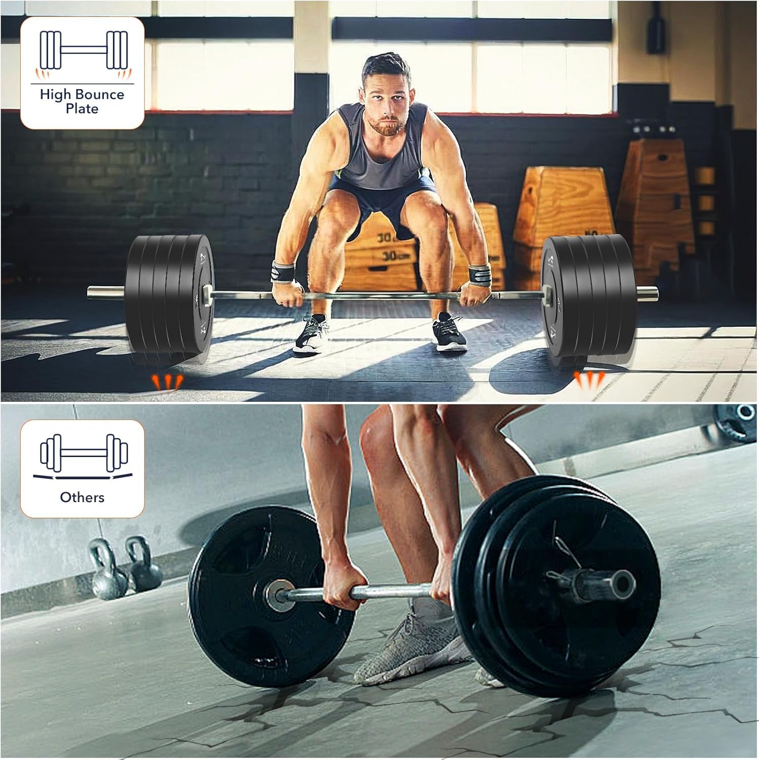 Gummi-beschichtete Hantelscheiben Paar – 2x10LB, 2-Zoll-Bohrung – Geräuscharm, Bodenschonend, Langlebig – Leicht ablesbare Markierungen – Perfekt für Krafttraining im Home- oder Garagen-Gym