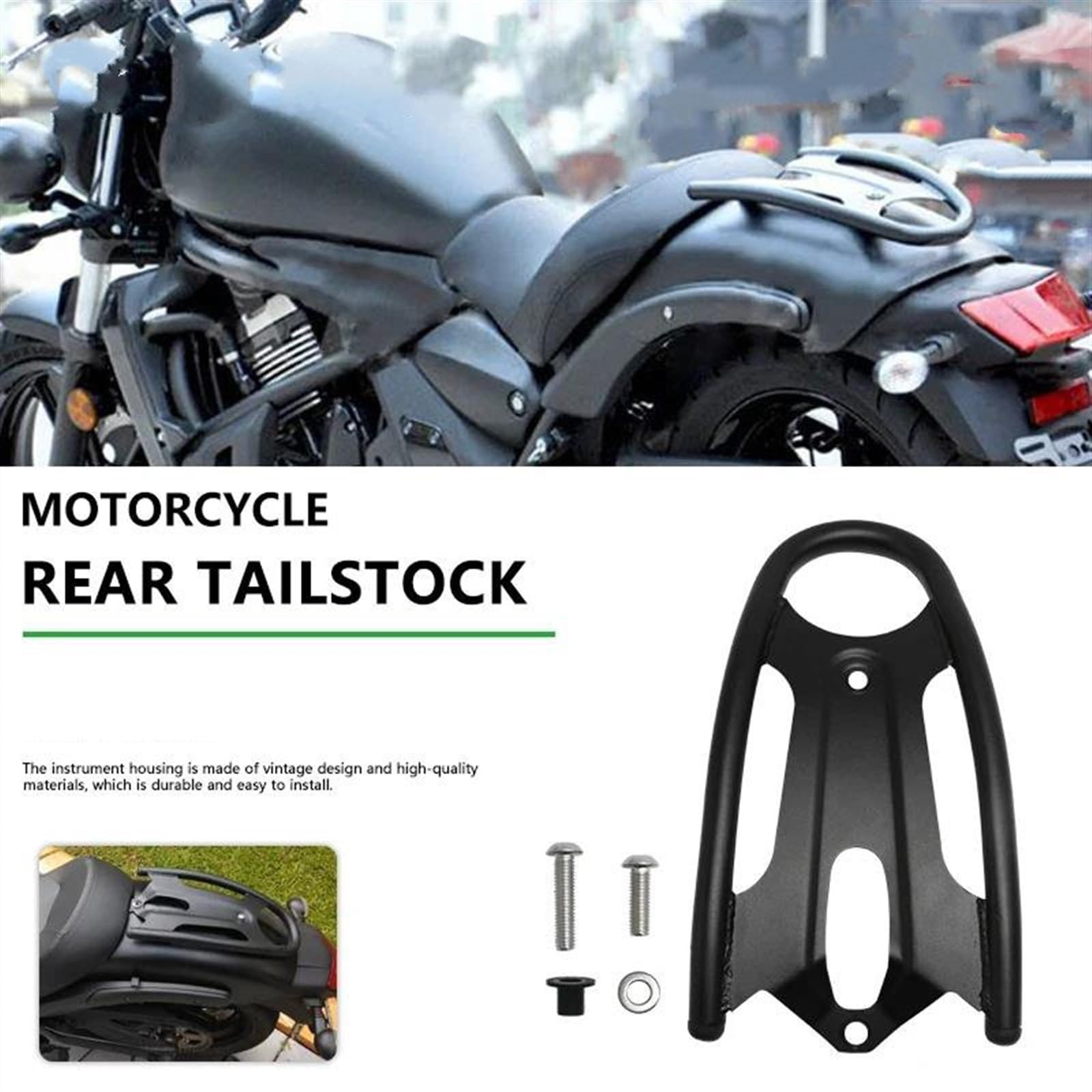YESKIT Zubehör für Stützrahmen Motorrad Zubehör Rack Hinten Reitstock Regale Beifahrersitz Für Vulcan S 650 Für VN650 Gepäck Halter