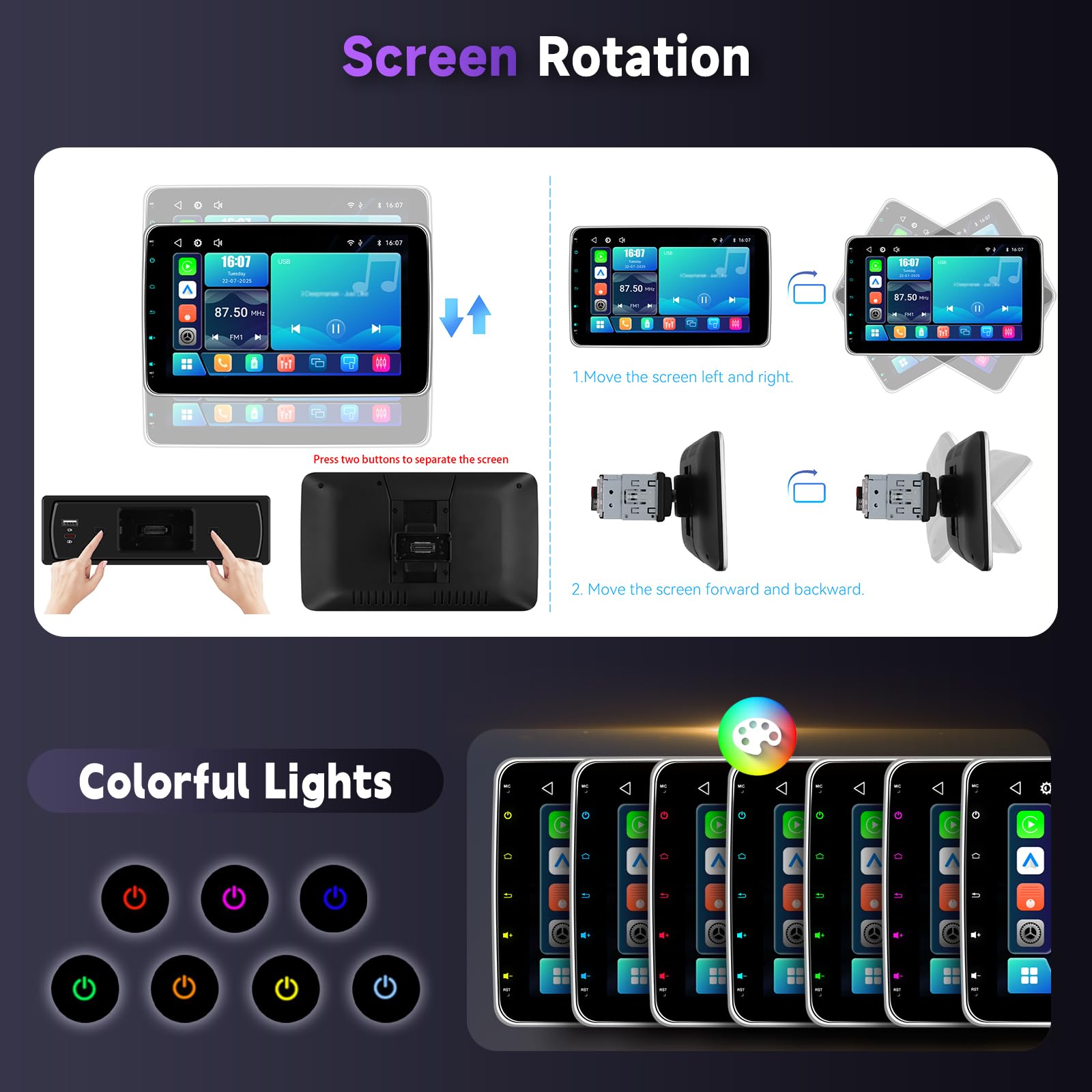 Hodozzy Single Din Car Stereo with 10.1 Inch Touch Screen