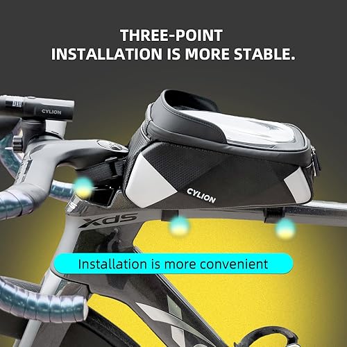 Miniatura 3 de CYLICN Bicicleta  Bolsa de marco frontal para teléfono de bicicleta, impermeable, bolsa de tubo, funda rígida de EVA para teléfono de bicicleta,
