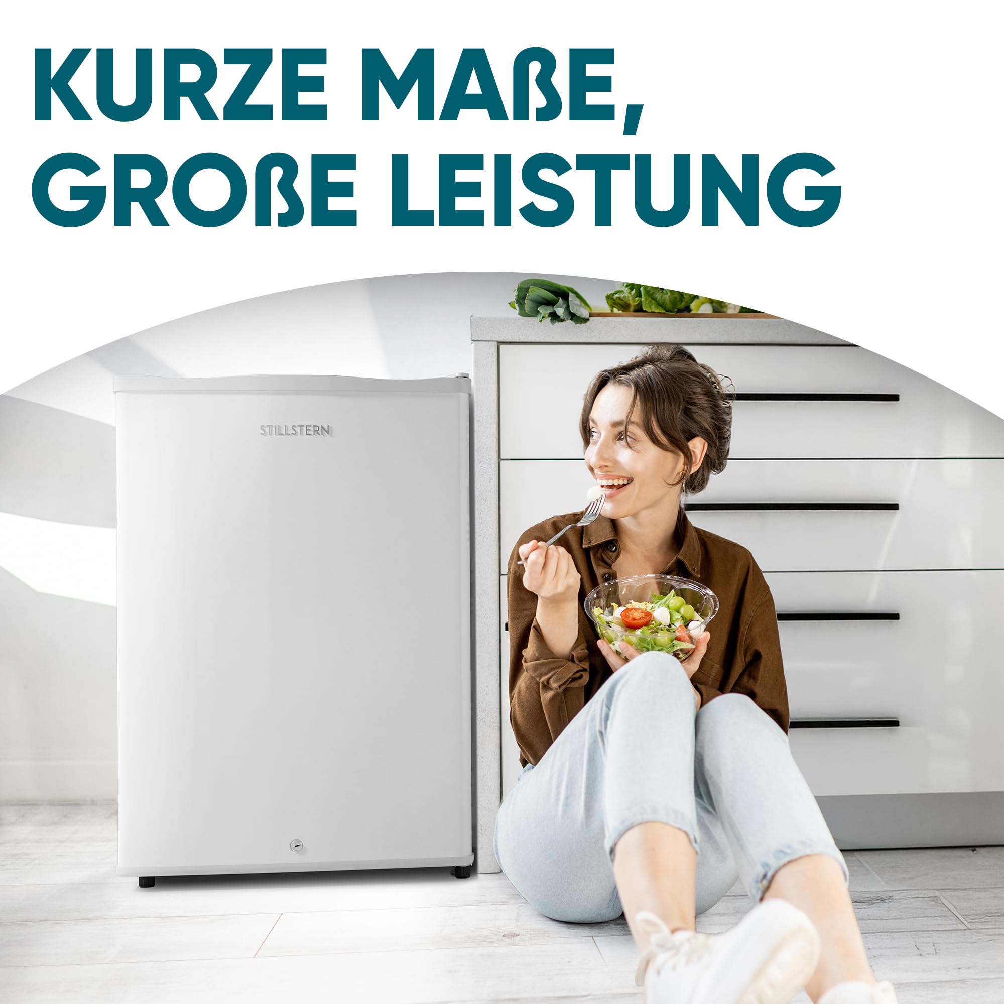 Stillstern Mini Gefrierschrank 42L -18°C 4-Sterne Tiefkühlschrank Weiß