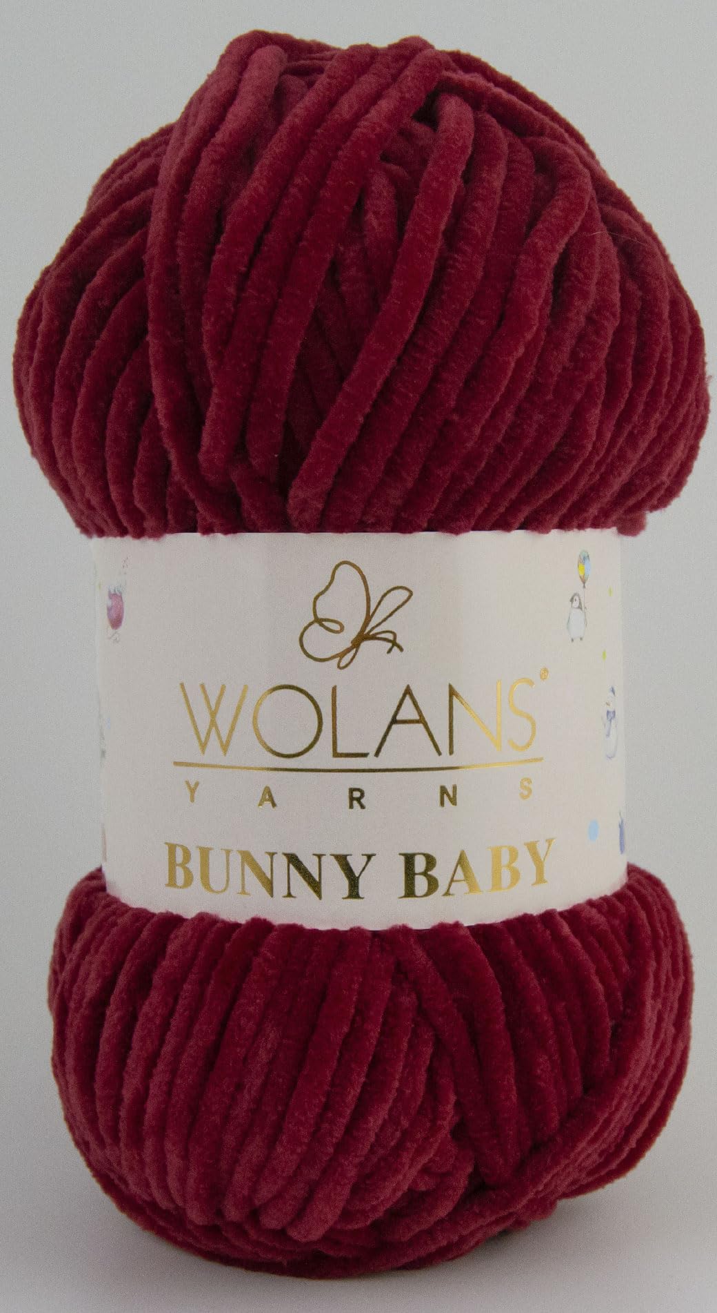 Wolans Bunny Baby Chenile Style Yarn Wool 72 Colours Available 100g Balls (Burgundy Col 20)