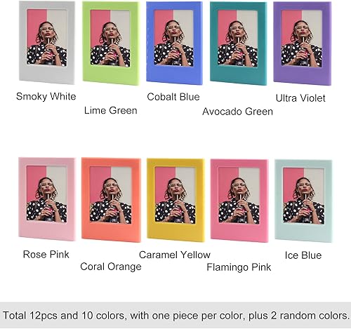 Miniatura 8 de Paquete de 24 marcos magnéticos de fotos de 2 x 3 pulgadas, mini marcos de fotos para marco Polaroid, marcos de fotos Instax para refrigerador,
