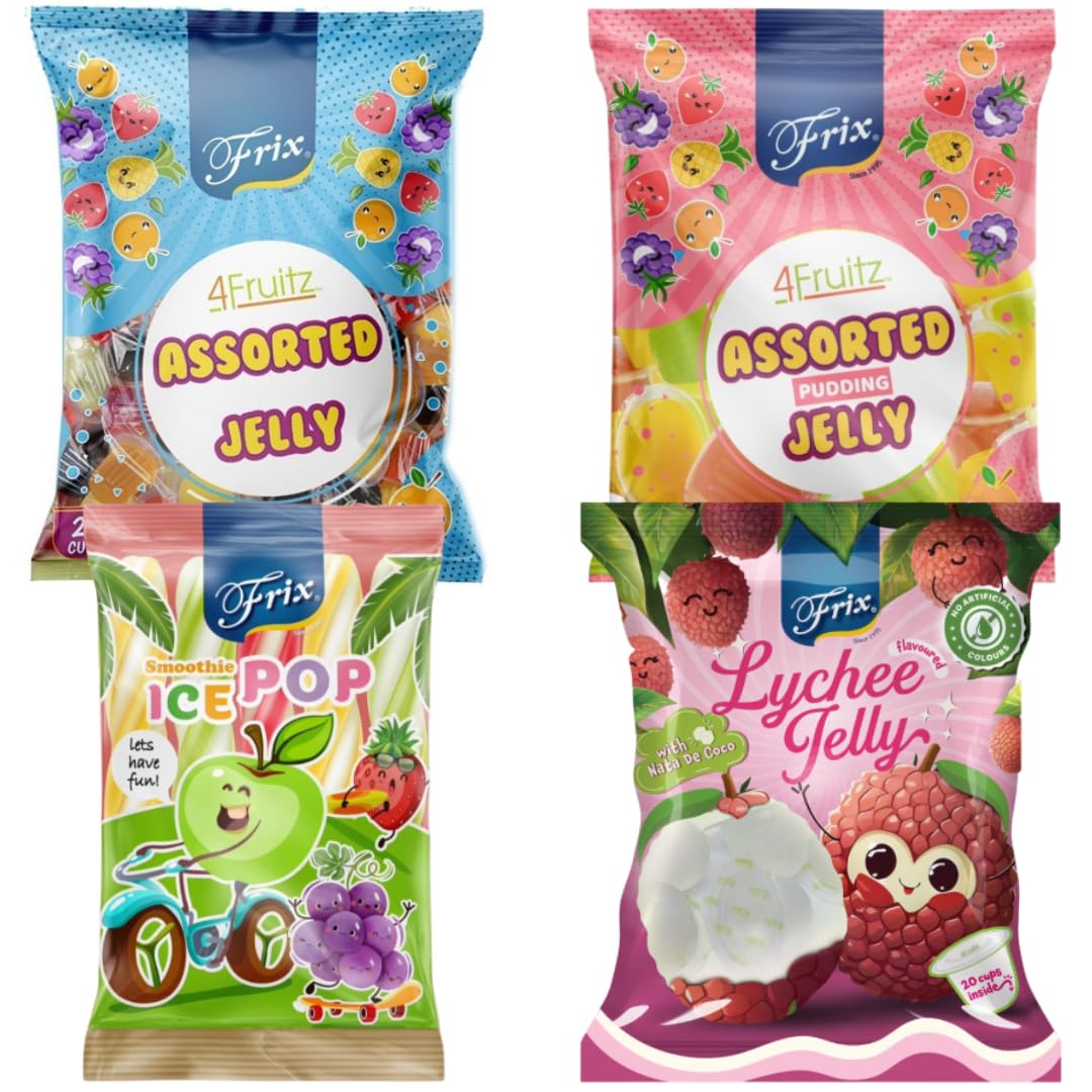 Frix Assorted, Pudding & Lychee Jelly & Smoothie Ice Pop - (4 Packs)