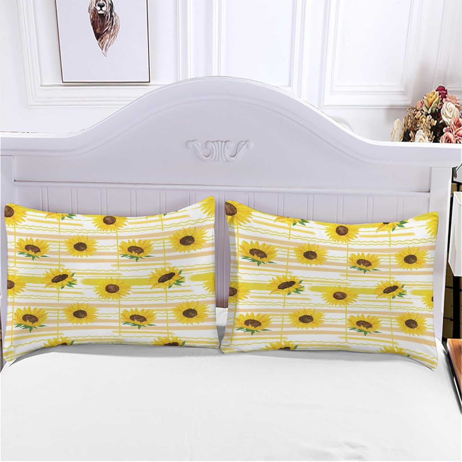 Żółty słonecznik super king size zestaw poszewek na kołdrę retro linie miękka poszewka na kołdrę całoroczna poszewka na kołdrę 260 x 220 cm szczotkowana mikrofibra hipoalergiczne zestawy pościeli z 2