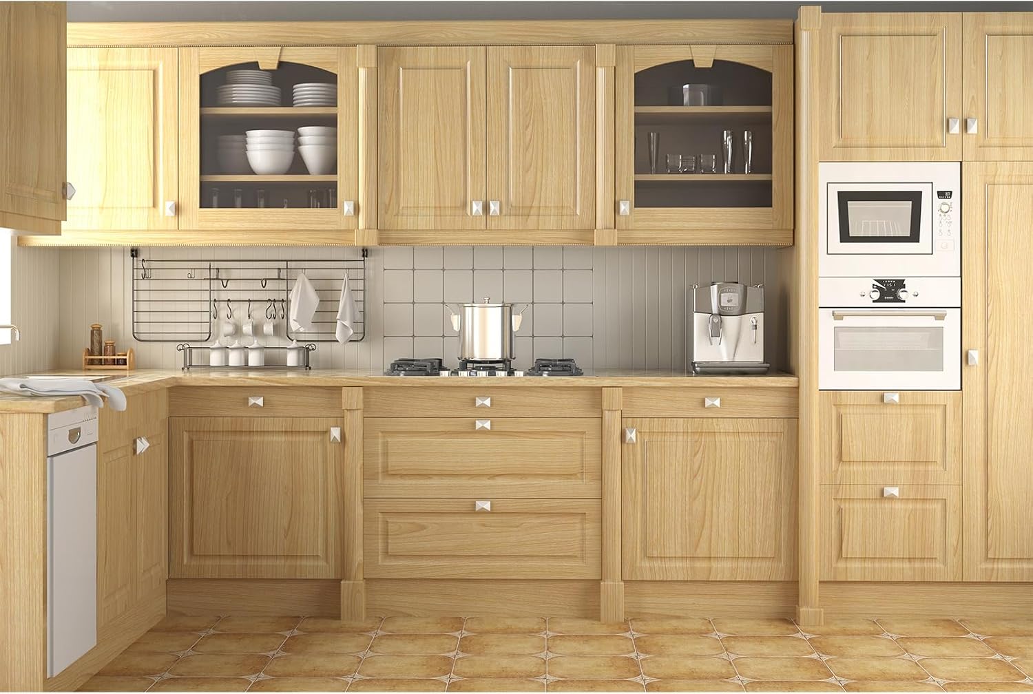 Wooden Kitchen Interior Scene Backdrop Modern Kitchen Home Decoration Background for Photography Kitchen Kitchenware Backdrop for Woman Party Photo Booth Shoot Commercial Studio Props 8x6ft
