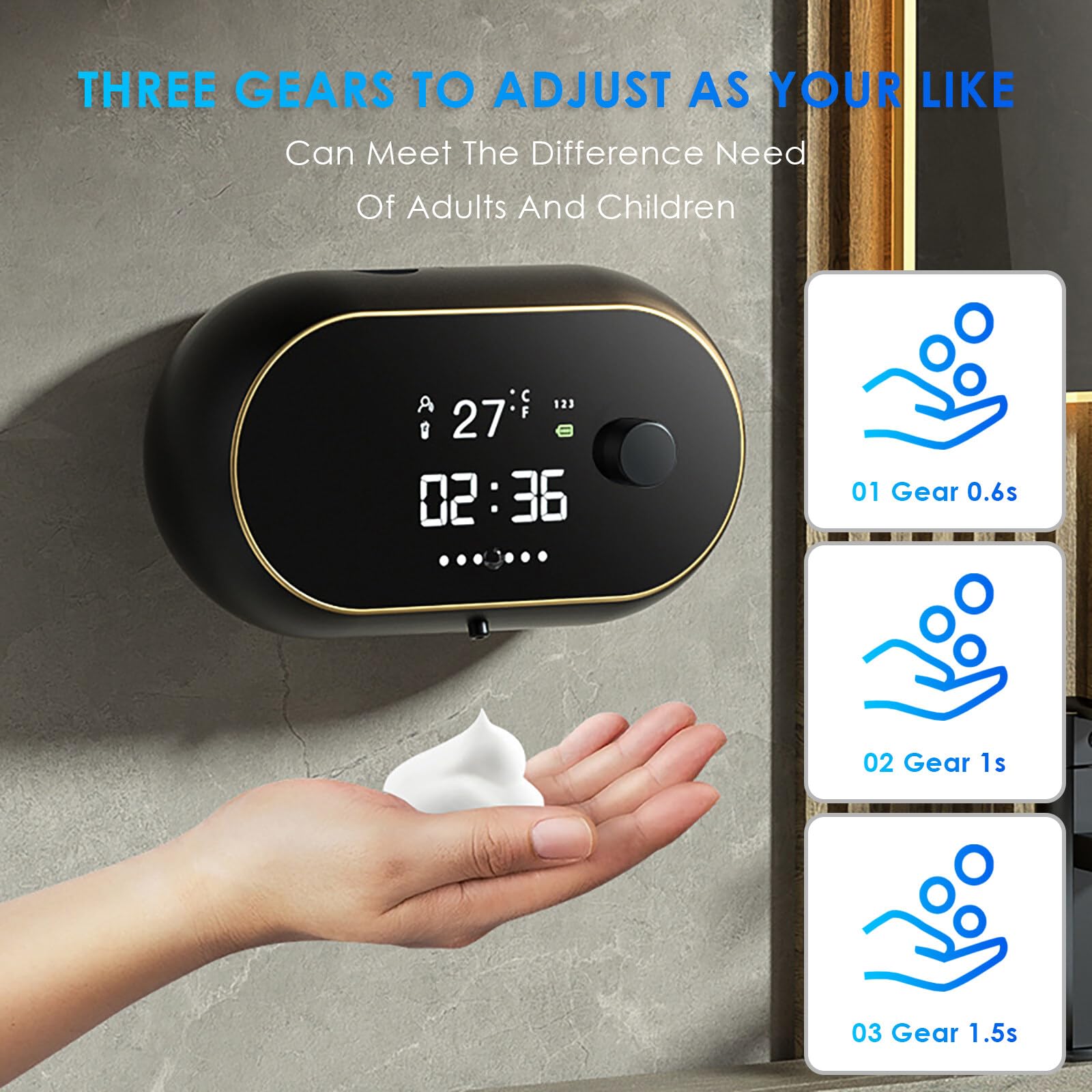 Dispenser automatico di sapone a parete elettrico automatico schiumoso dispenser di sapone per le mani dispenser di schiuma per bagno cucina Commercia 450 ml