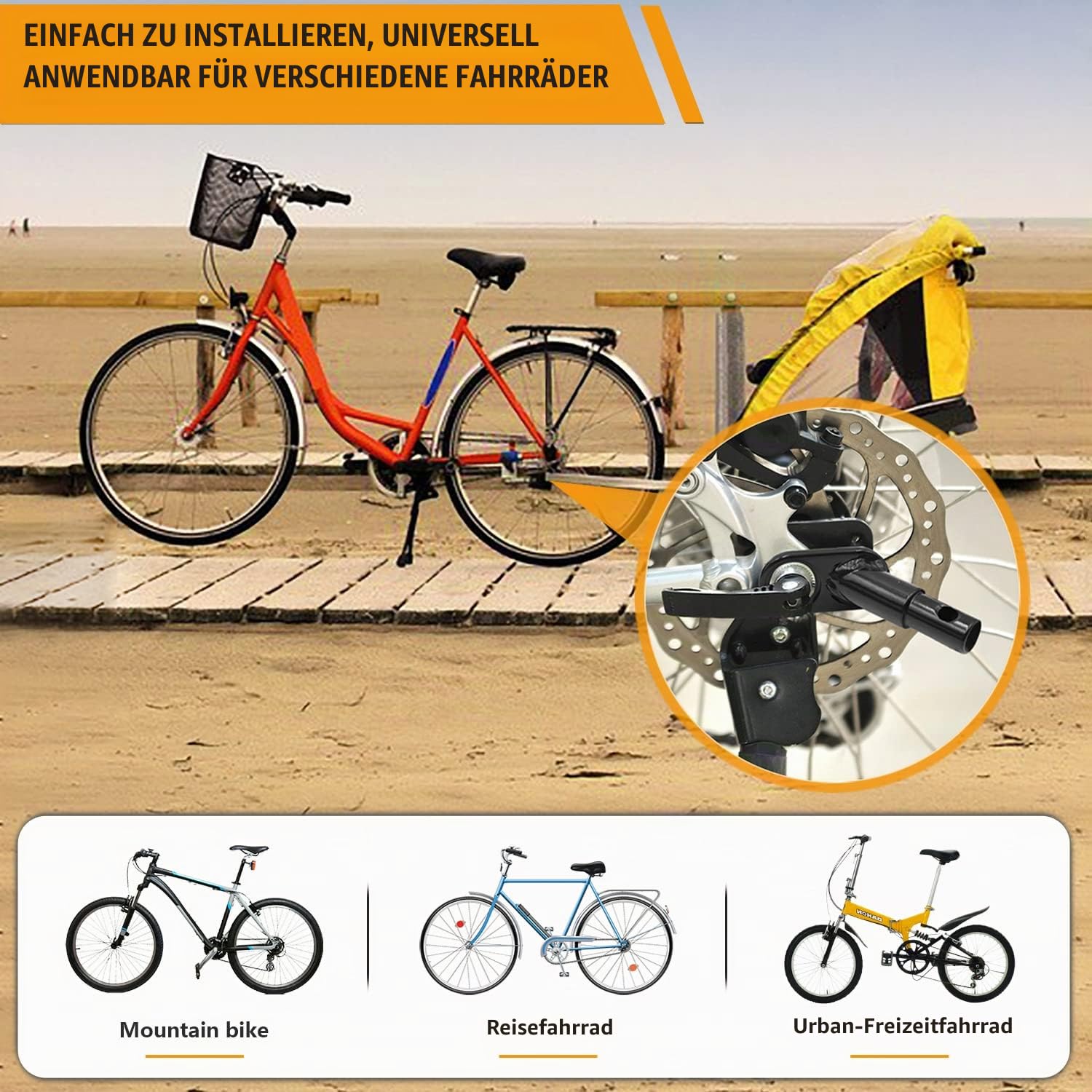 Fahrradanhänger Kupplung 2 Stück Universal Fahrrad Kupplung für Outdoor-Aktivitäten Kinderanhänger Fahrradanhänger Hundeanhänger Outdoor-Aktivitätenmit Sicherungsstift Schneeflocke Multi-Tool Baby