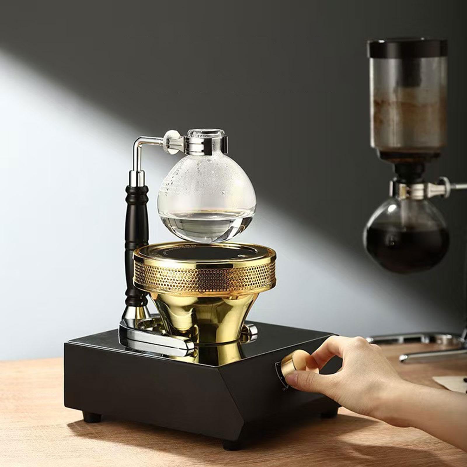 Generic Cafetera Eléctrica Sifón Calentador para Café Eléctrico Quemador Halógeno Máquina de Vacío Control Térmico Ajustable y Fácil Mantenimiento Adecuada