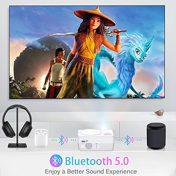 Full HD WiFi Bluetooth Projector Built in DVD Player, 9800LM