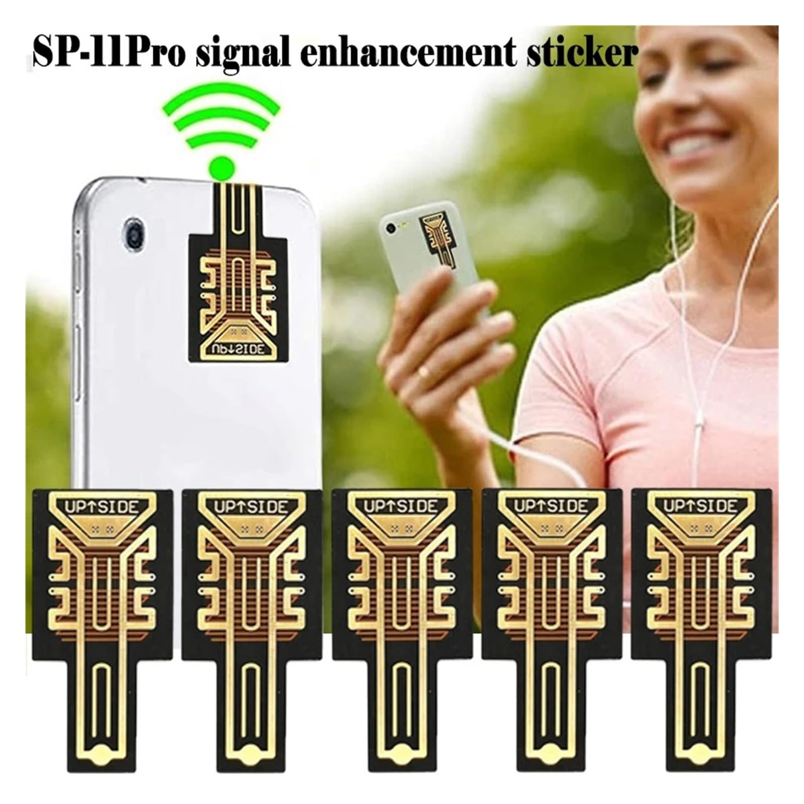 18 Pegatinas For Mejorar La Señal, Amplificador De Universal For Teléfonos Móviles Y Camping Cobertura más amplia(5PCS,SP-11Pro)