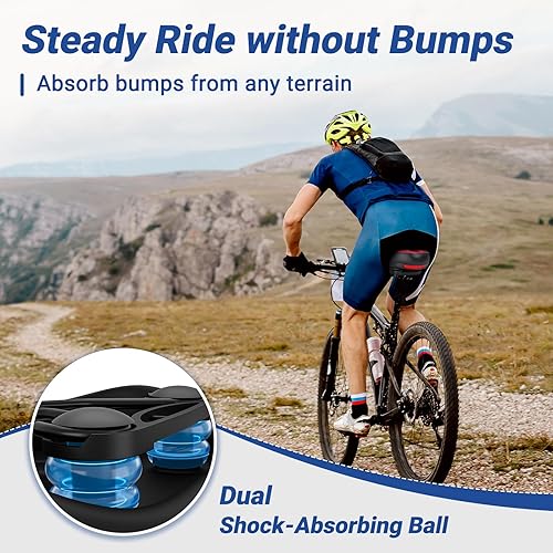 Miniatura 12 de TONBUX Comfortable Bike Seat for Men & Women, Memory Foam Bicycle Seat with Dual Shock Absorbing Ball, Universal Fit Bike Saddle for Stationary