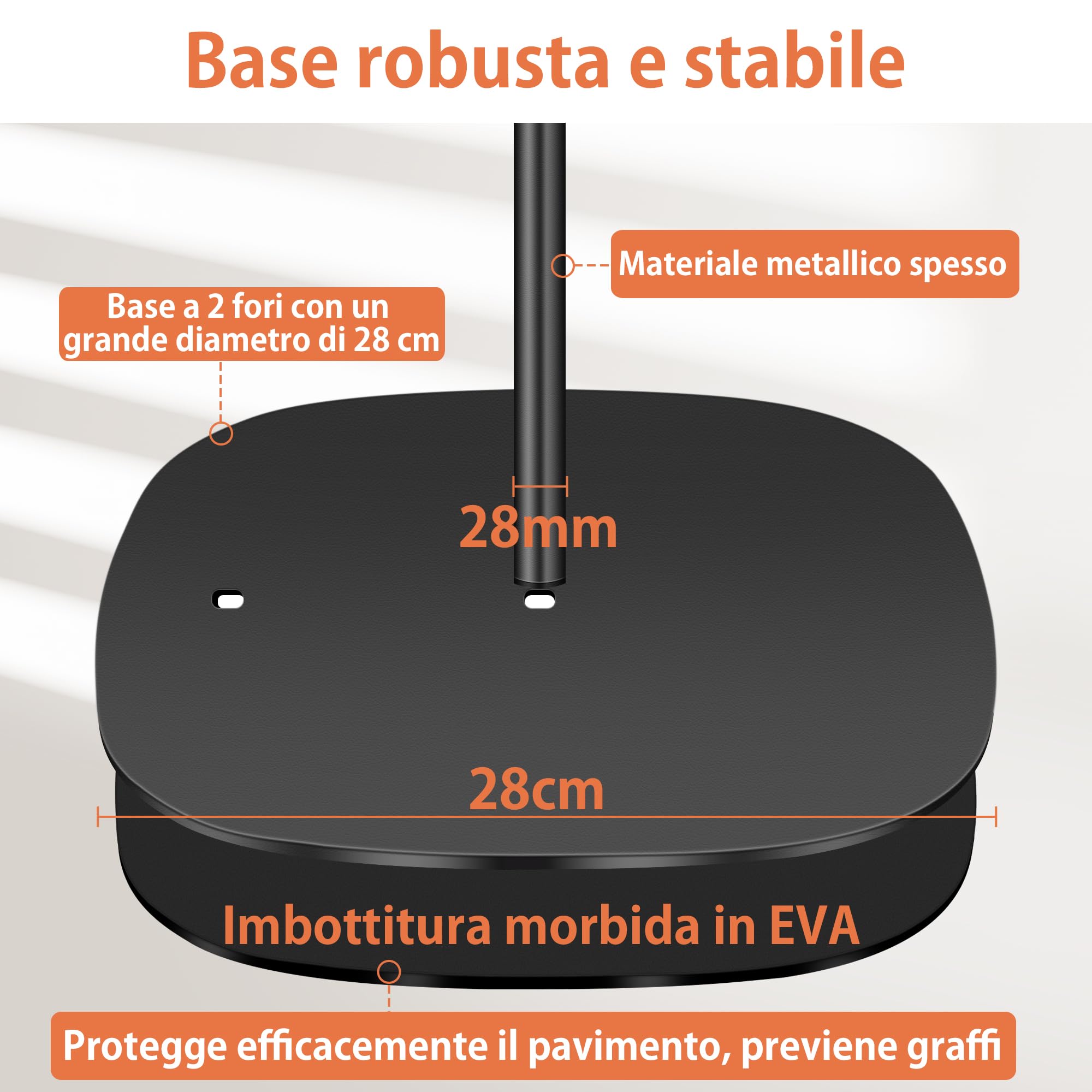 Supporto per Proiettore in Metallo, Altezza Regolabile 90-126 cm con Rotazione ad Angolo di 360°, Salvaspazio, Supporta Fino a 5 kg, Compatibile con proiettori, fotocamere, Telecamera e altro