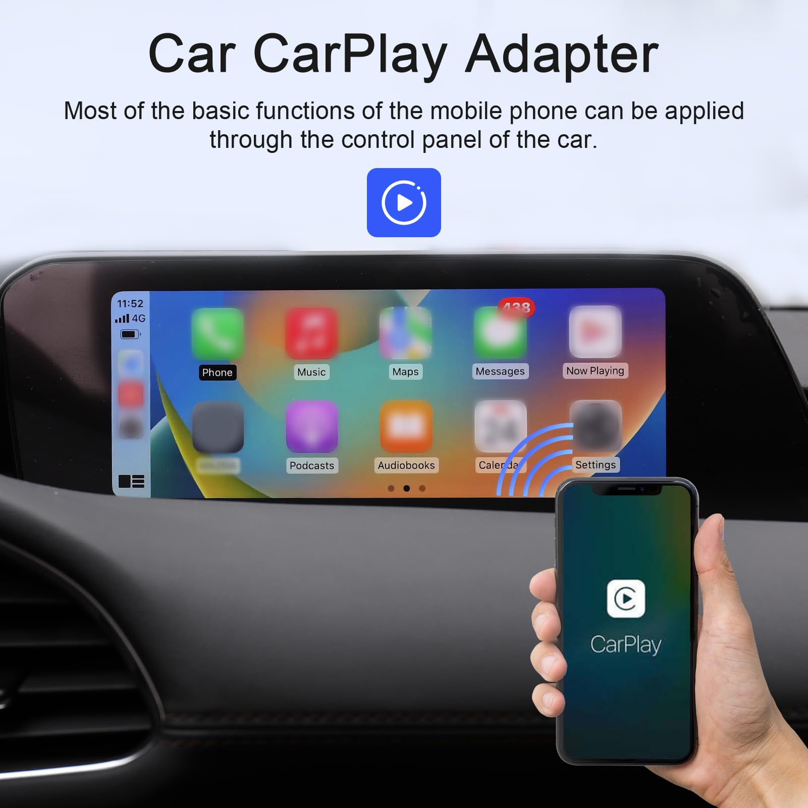 Walmeck Bezprzewodowy Adapter CarPlay USB, Przewodowy do Modułu Transmisji