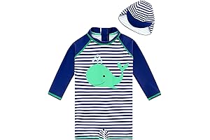 Yober Baby Boy's Rashguard Swimsuit with Sun Hat