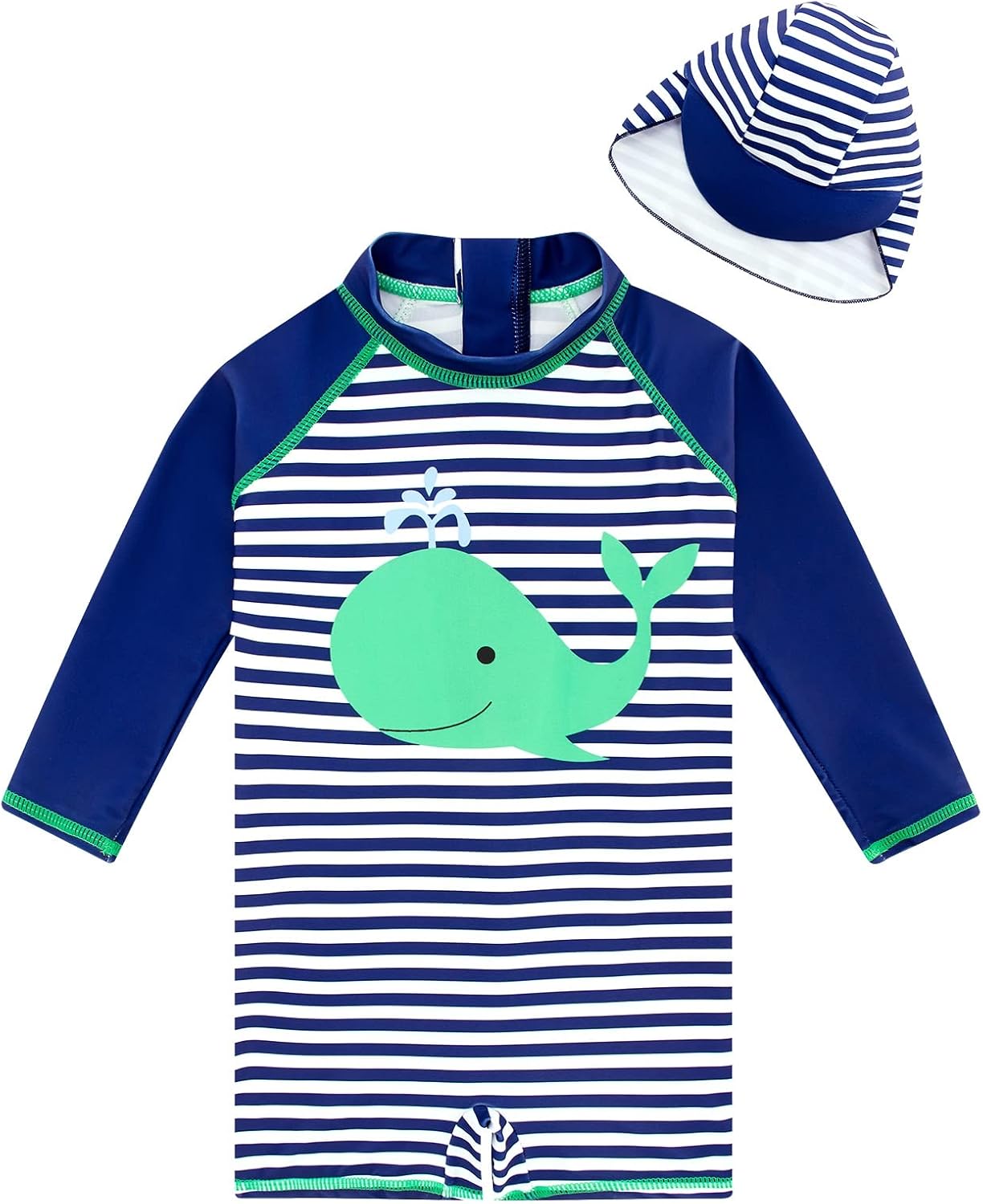 ADUKIDE Baby Boys Swimsuit Summer Beach Rash Guard Swimwear One Piece Sunsuit with Sun Hat 3-24 Months: Clothing, Shoes & Jewelry