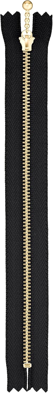 Y.K.K 3MGC-20 Gold Ball Zipper Closure 10 Pieces Length 20cm #580 Black