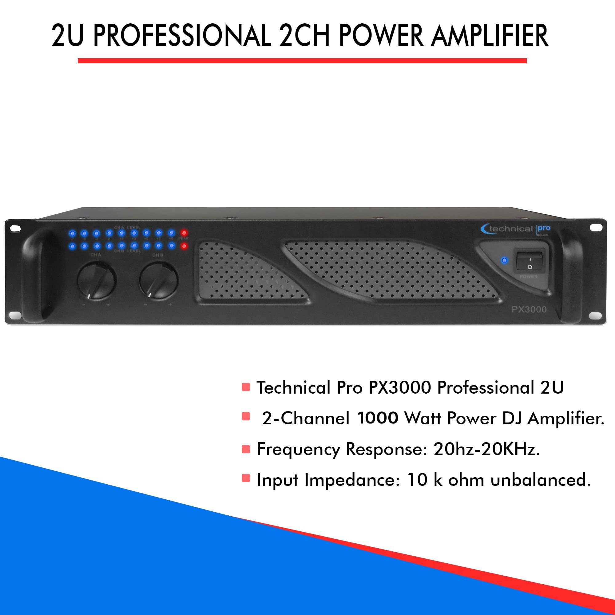Amazon.com: Technical Pro Professional 1000 Watts 2U 2-Channel DJ